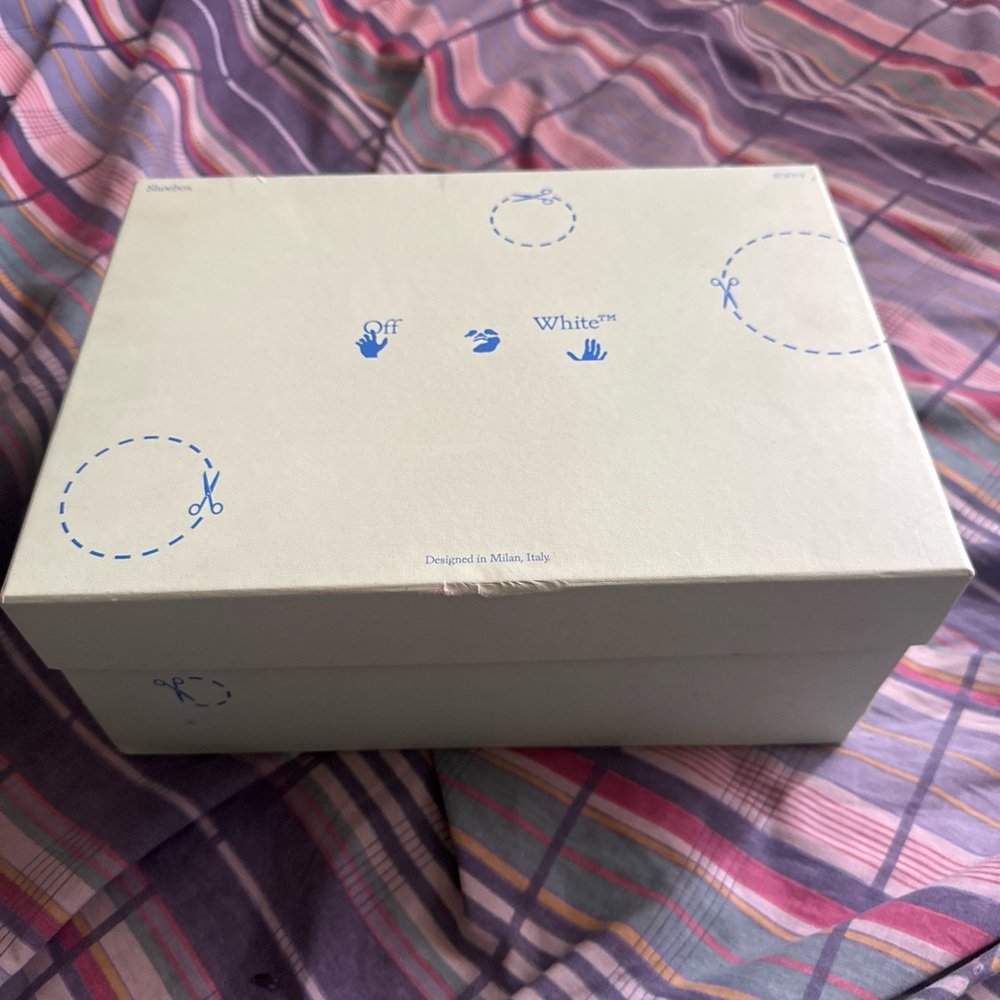 Off-White Cream Box with Blue Details